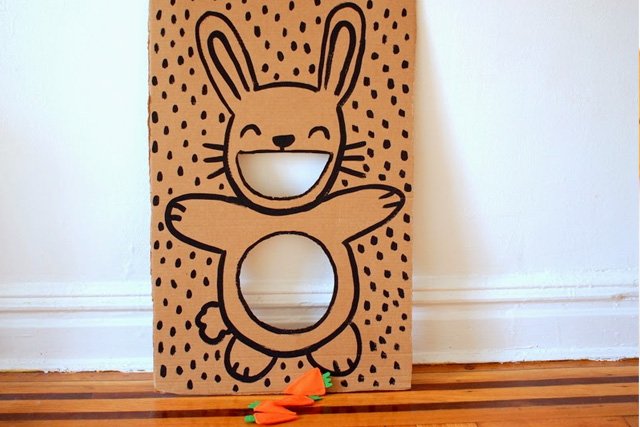 Easter games for kids list? say welcom and hello to the Easter Bunny Carrot Toss Game